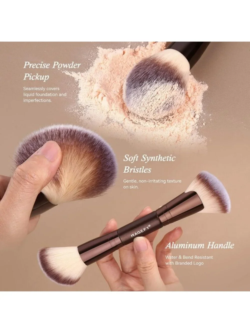 22-Piece Professional Double-End Makeup Brush Set for Powder, Concealer